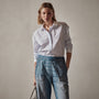 Contrast Striped Shirt in Light Blue Stripe | James Perse Los Angeles