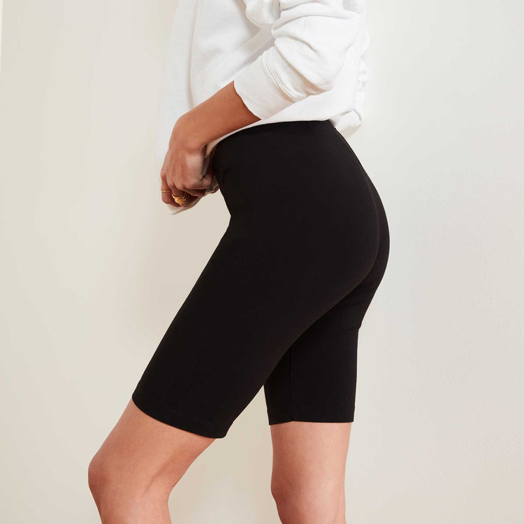 Stretch Jersey Bike Short In Black | James Perse Los Angeles