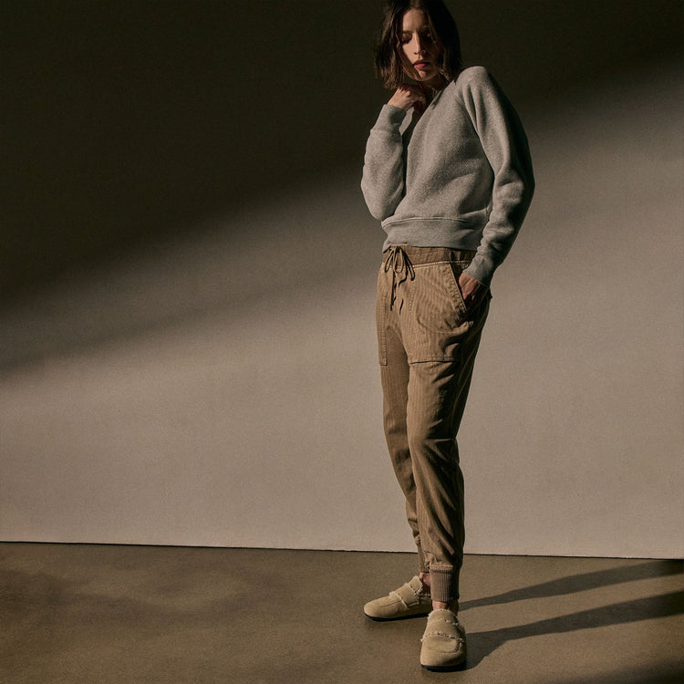 Women's Suede Shearling Loafer in Sand/Ivory | James Perse Los Angeles