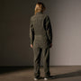 Stretch Herringbone Jumpsuit in Army Green Pigment | James Perse Los Angeles