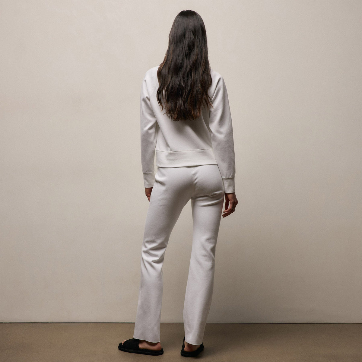 Italian Knit Wide Leg Sweatpant in White | James Perse Los Angeles