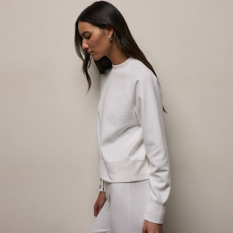 Italian Knit Raglan Mockneck in White | James Perse Los Angeles