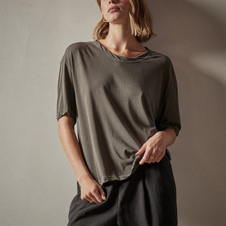 High Gauge Oversized Tee in Burro Pigment | James Perse Los Angeles