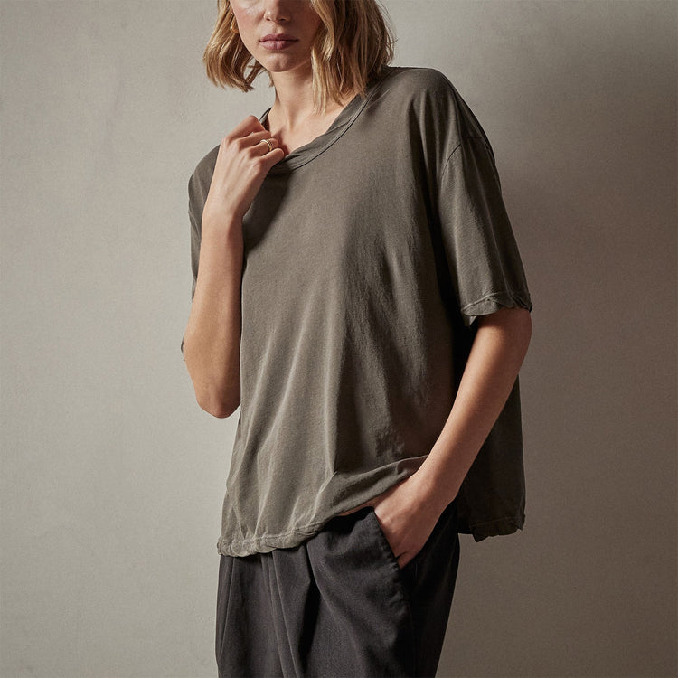 High Gauge Oversized Tee in Burro Pigment | James Perse Los Angeles