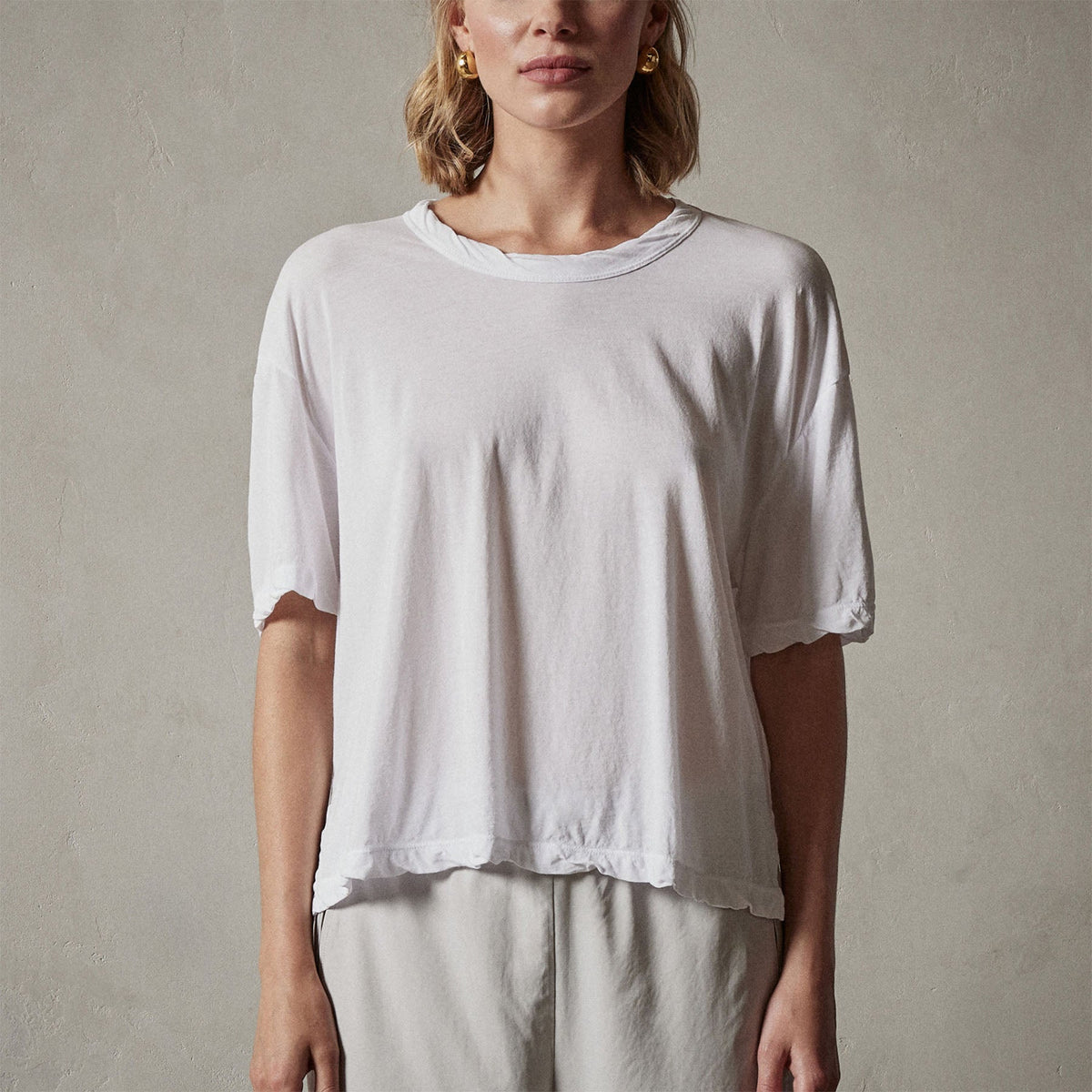 High Gauge Oversized Tee in White | James Perse Los Angeles