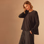 High Gauge Fresca Long Sleeve Baby Doll Tee in Black | James Perse Los Angeles