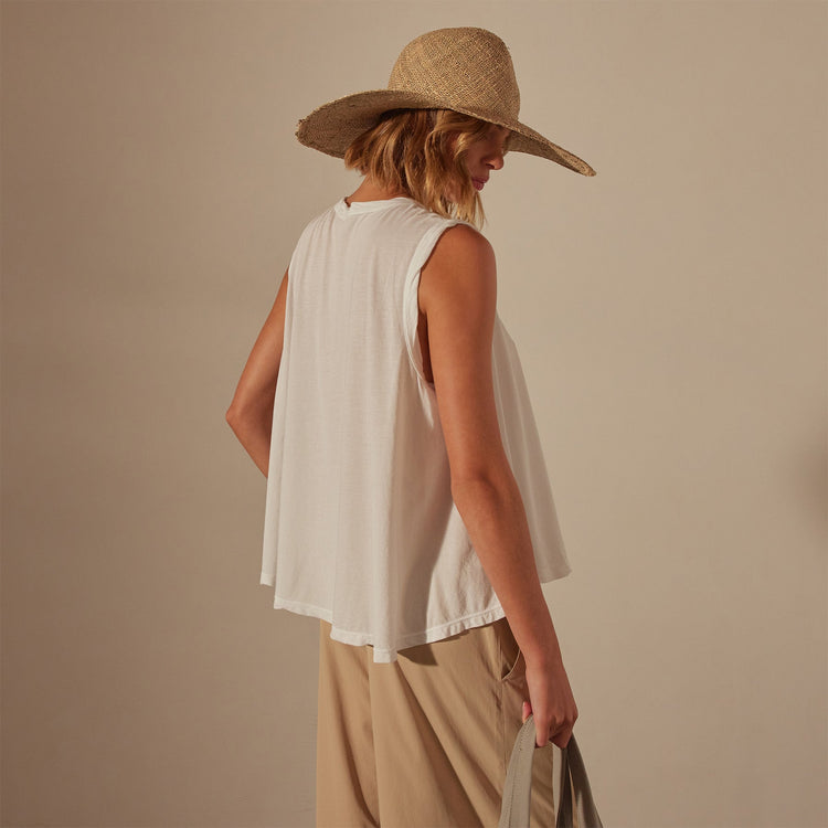 Fine Gauge A Line Tank in White | James Perse Los Angeles