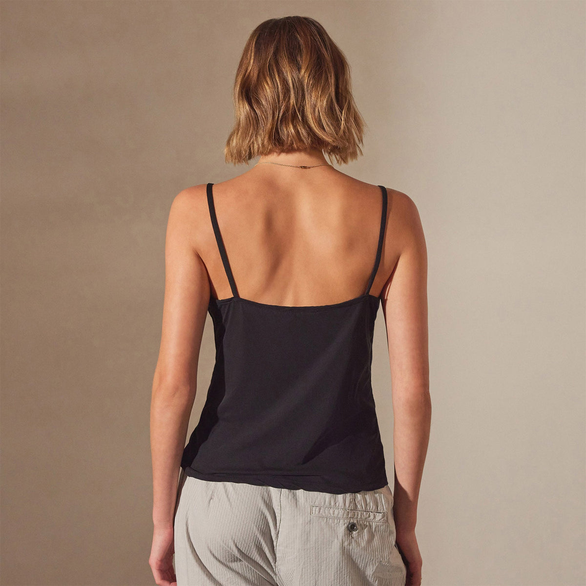 High Gauge Drop Front Camisole in Black | James Perse Los Angeles