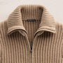Recycled Cashmere Zip Funnel Neck in Coffee/Stucco | James Perse Los Angeles FLAT