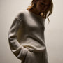 Chunky Italian Spun Cashmere Crew In Ivory | James Perse Los Angeles