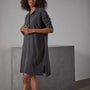 High Twist Jersey Relaxed Polo Dress - Magma Pigment