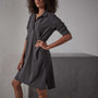 High Twist Jersey Relaxed Polo Dress - Magma Pigment