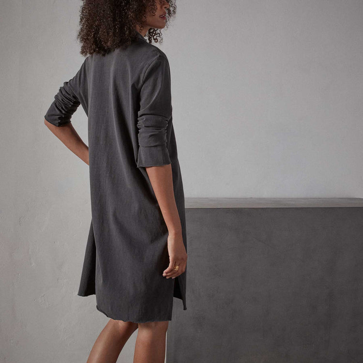 High Twist Jersey Relaxed Polo Dress - Magma Pigment