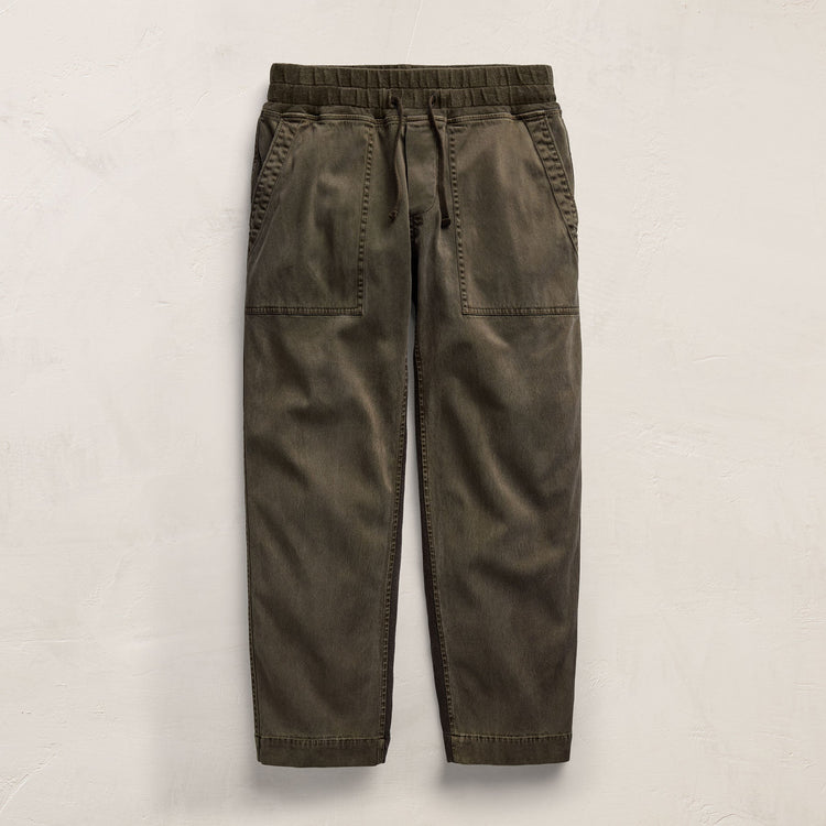 Mixed Media Straight Pant In Army Green Pigment | James Perse Los Angeles