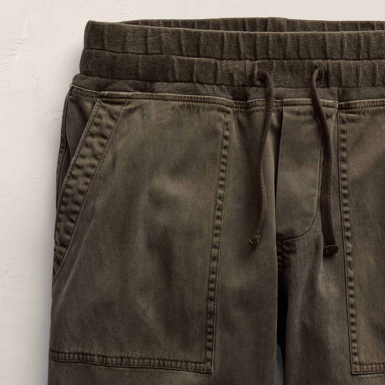 Mixed Media Straight Pant In Army Green Pigment | James Perse Los Angeles