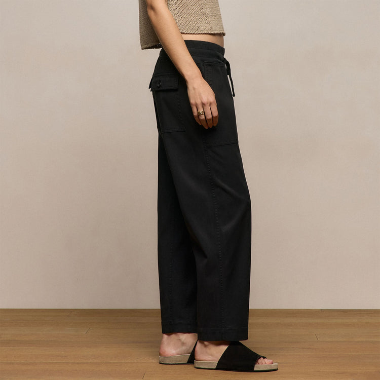 Mixed Media Straight Pant in Black | James Perse Los Angeles