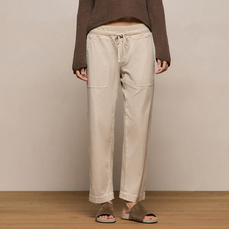 Mixed Media Straight Pant in Talc | James Perse Los Angeles