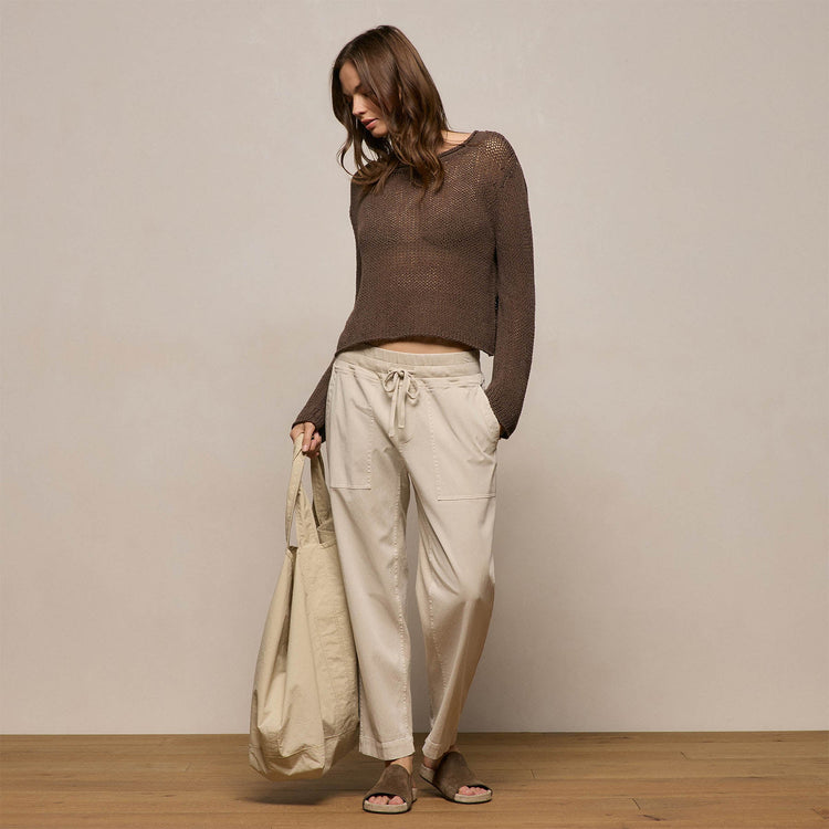Mixed Media Straight Pant in Talc | James Perse Los Angeles