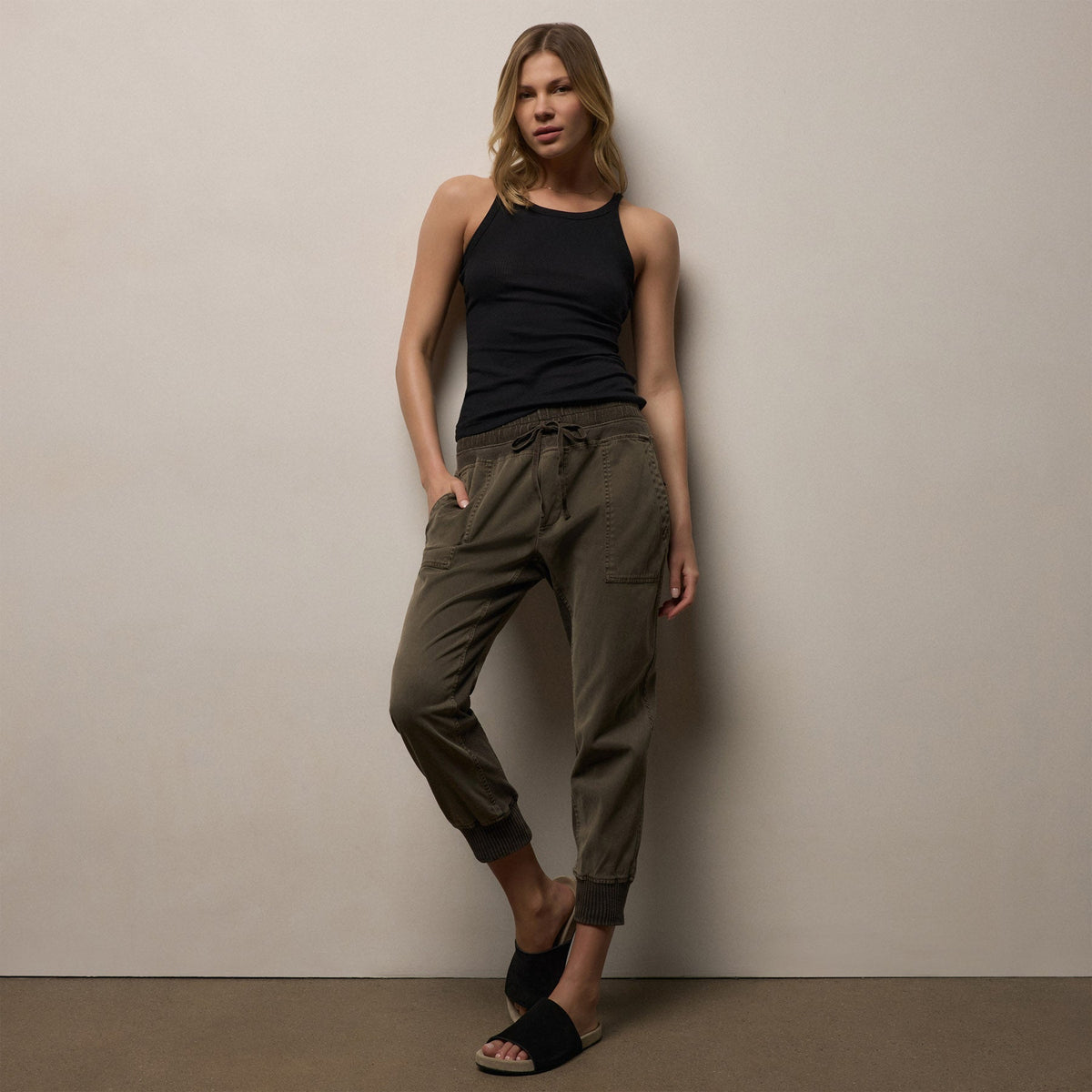 Mixed Media Pant - Army Green Pigment