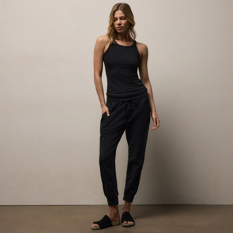 Mixed Media Pant in Black | James Perse Los Angeles