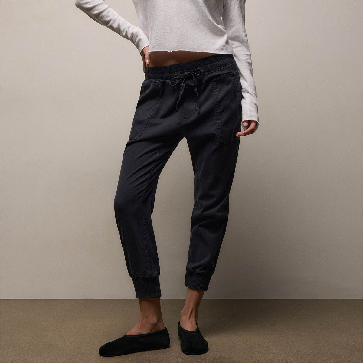 Mixed Media Pant in French Navy | James Perse Los Angeles