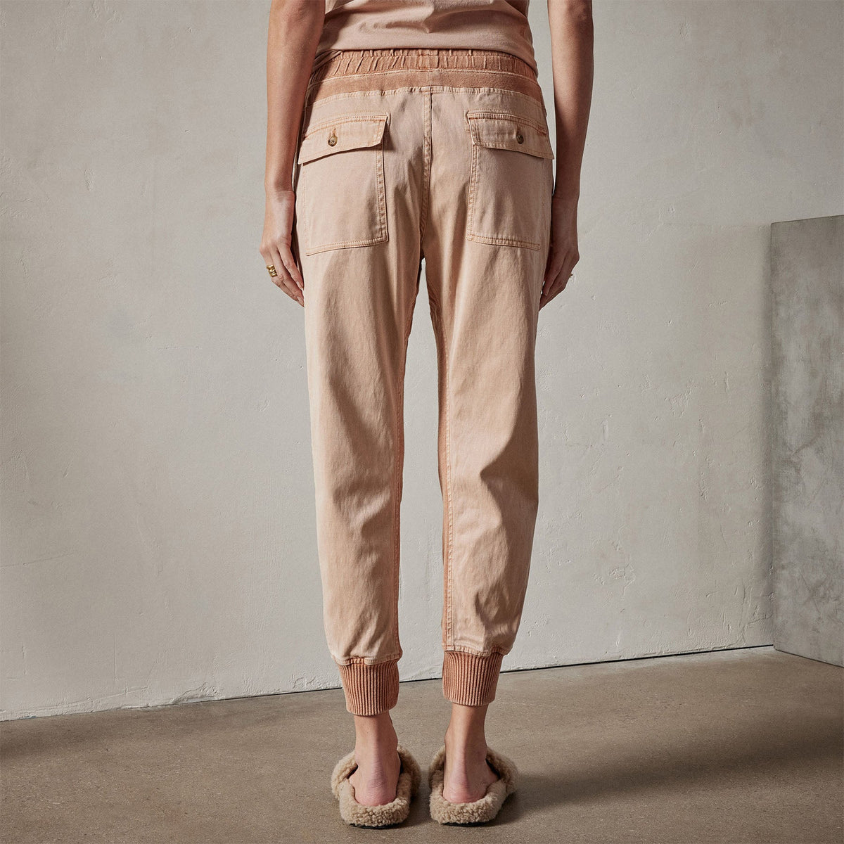Mixed Media Pant in White Peach Pigment | James Perse Los Angeles