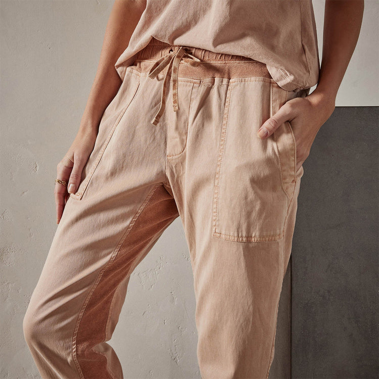 Mixed Media Pant in White Peach Pigment | James Perse Los Angeles