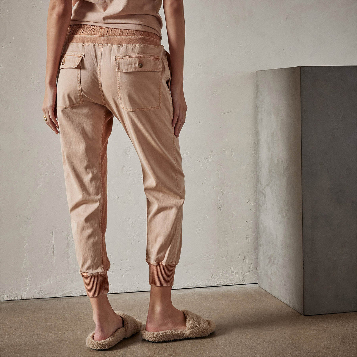 Mixed Media Pant in White Peach Pigment | James Perse Los Angeles