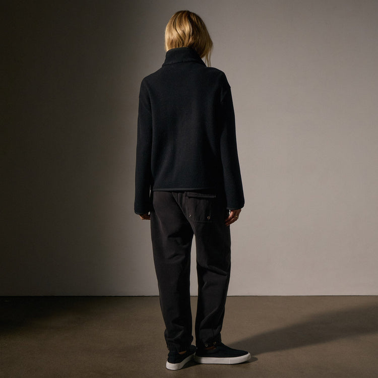 Wool Jersey Zip Up Jacket in Black | James Perse Los Angeles
