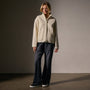 Wool Jersey Zip Up Jacket in Ivory | James Perse Los Angeles