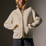 Wool Jersey Zip Up Jacket in Ivory | James Perse Los Angeles