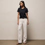 Compact Cotton Baby V Tee in Washed Black | James Perse Los Angeles