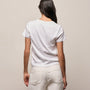 Compact Cotton Baby V Tee in White | James Perse Los Angeles