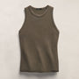 Compact Cotton High Neck Tank in Army Green | James Perse Los Angeles