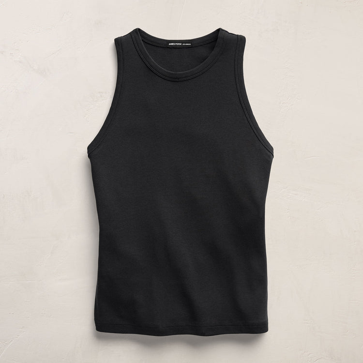 High Crew Tank Top In Washed Black | James Perse Los Angeles
