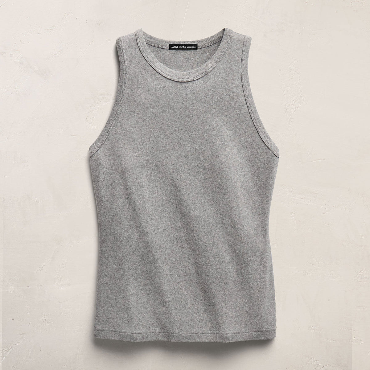 Compact Cotton High Neck Tank in Heather Grey | James Perse Los Angeles