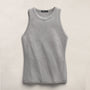 Compact Cotton High Neck Tank in Heather Grey | James Perse Los Angeles