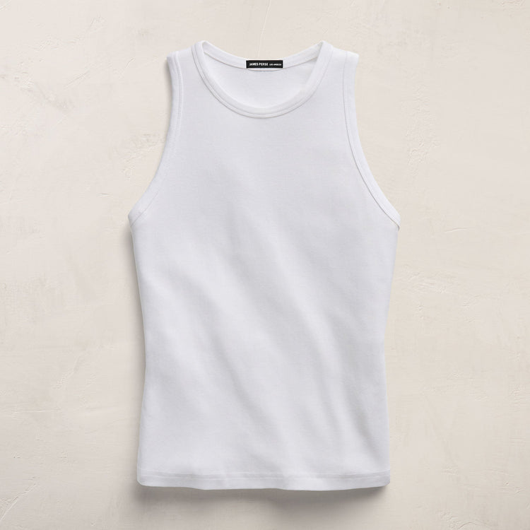 High Crew Tank Top in White | James Perse Los Angeles