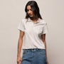 Fitted Polo in Off White | James Perse Los Angeles