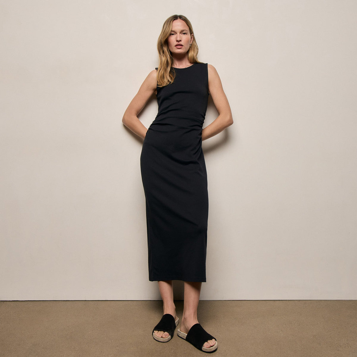 Cotton Jersey Tank Dress in Black | James Perse Los Angeles