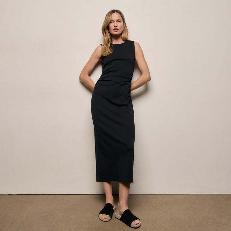 Cotton Jersey Tank Dress in Black | James Perse Los Angeles