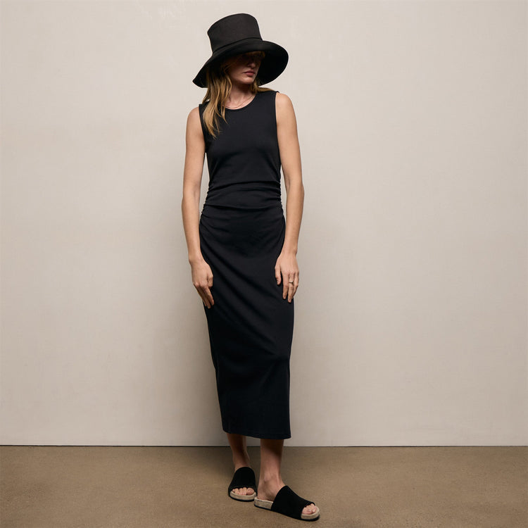 Cotton Jersey Tank Dress in Black | James Perse Los Angeles