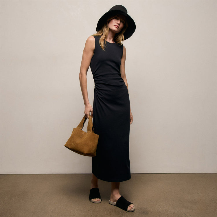 Cotton Jersey Tank Dress in Black | James Perse Los Angeles