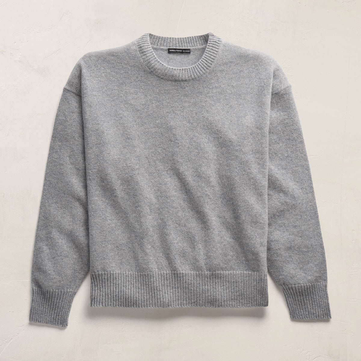 Spun Cashmere Crew Neck in Heather Grey | James Perse Los Angeles FLAT