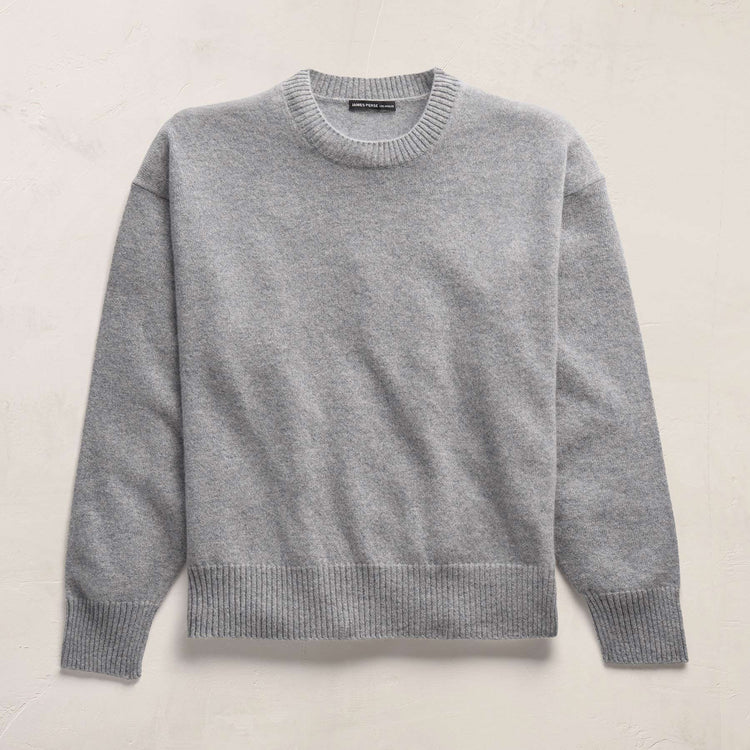 Spun Cashmere Crew Neck in Heather Grey | James Perse Los Angeles FLAT