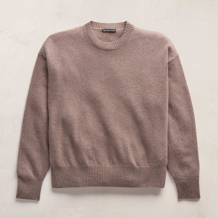 Spun Cashmere Crew Neck in Warm Brown | James Perse Los Angeles FLAT