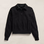Italian Spun Cashmere Half Zip in Black/Anthracite | James Perse Los Angeles