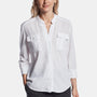 Collarless Safari Shirt - White | James Perse Los Angeles