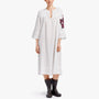 Rose Embroidered Caftan Dress - White / Red | James Perse Los Angeles