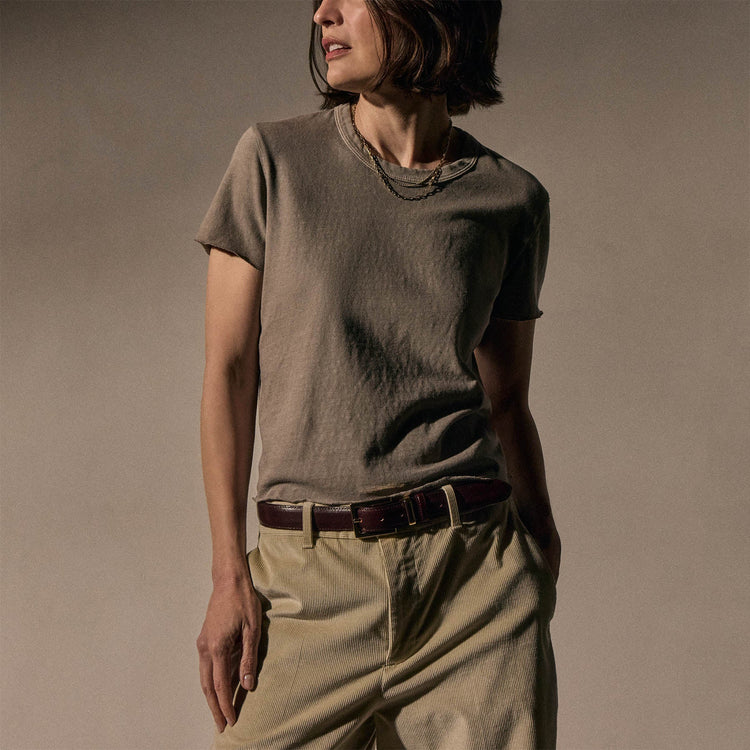 Slub Jersey Shrunken Tee in Concrete Pigment | James Perse Los Angeles